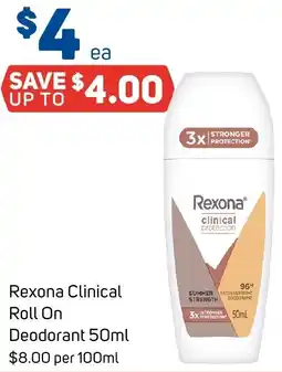 Foodland Rexona Clinical Roll On Deodorant offer