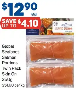 Foodland Global Seafoods Salmon Portions Twin Pack Skin On offer