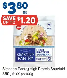 Foodland Simson's Pantry High Protein Souvlaki offer