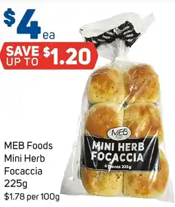 Foodland MEB Foods Mini Herb Focaccia offer