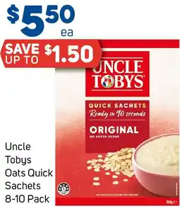 Foodland Uncle Tobys Oats Quick Sachets offer