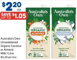 Foodland Australia's Own Unsweetened Organic Coconut or Almond Milk offer