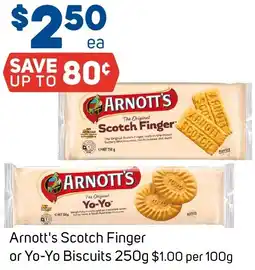 Foodland Arnott's Scotch Finger or Yo-Yo Biscuits offer