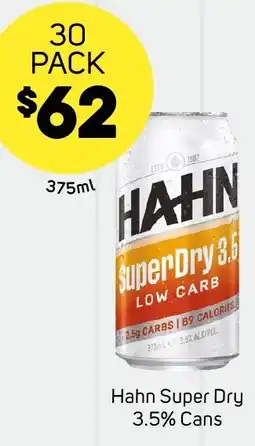 Foodland Hahn Super Dry 3.5% Cans offer