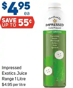 Foodland Impressed Exotics Juice Range offer