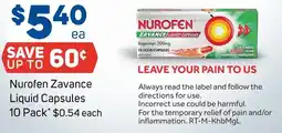Foodland Nurofen Zavance Liquid Capsules offer