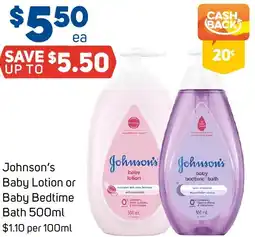Foodland Johnson's Baby Lotion or Baby Bedtime Bath offer