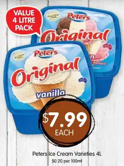 Spudshed Peters Ice Cream Varieties offer