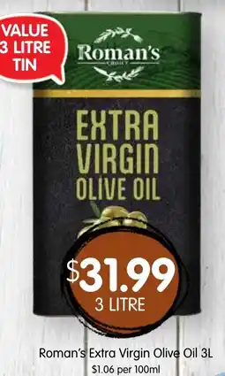 Spudshed Roman's Extra Virgin Olive Oil offer