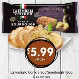 Spudshed La Famiglia Garlic Bread Sourdough offer