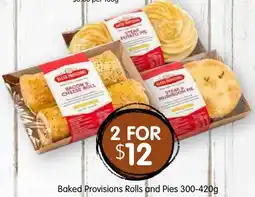 Spudshed Baked Provisions Rolls and Pies offer