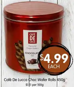 Spudshed Café De Lucca Choc Wafer Rolls offer