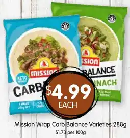 Spudshed Mission Wrap Carb Balance Varieties offer