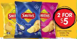Spudshed Smith's Crinkle Chips Varieties offer
