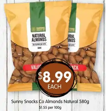 Spudshed Sunny Snacks Co Almonds Natural offer