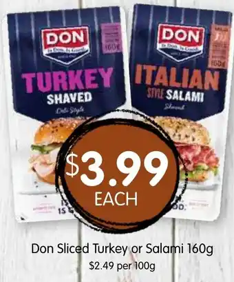 Spudshed Don Sliced Turkey or Salami offer