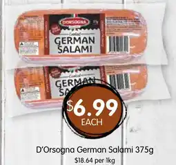 Spudshed D'Orsogna German Salami offer