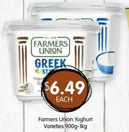 Spudshed Farmers Union Yoghurt Varieties offer