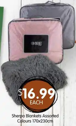 Spudshed Sherpa Blankets Assorted Colours offer