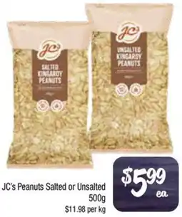 Foodworks JC's Peanuts Salted or Unsalted offer