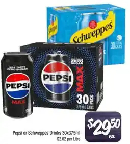Foodworks Pepsi or Schweppes Drinks offer