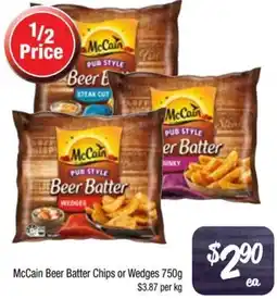 Foodworks McCain Beer Batter Chips or Wedges offer