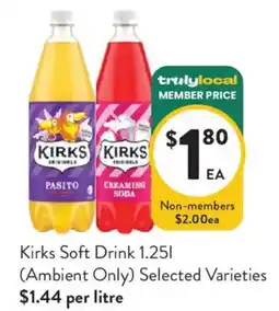 Foodworks Kirks Soft Drink offer