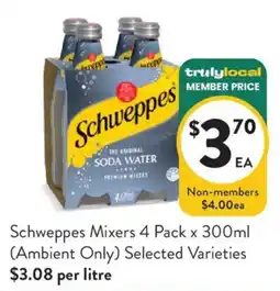 Foodworks Schweppes Mixers offer