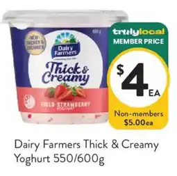 Foodworks Dairy Farmers Thick & Creamy Yoghurt offer