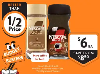 Nescafé Blend 43, Gold, Mild Roast or Espresso Instant Coffe