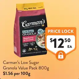 Foodworks Carman's Low Sugar Granola Value Pack offer