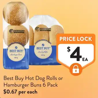 Foodworks Best Buy Hot Dog Rolls or Hamburger Buns offer