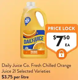 Foodworks Daily Juice Co. Fresh Chilled Orange Juice offer