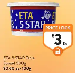 Foodworks ETA 5 STAR Table Spread offer