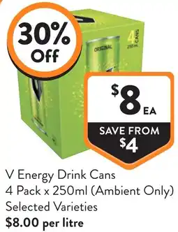 Foodworks V Energy Drink Cans offer