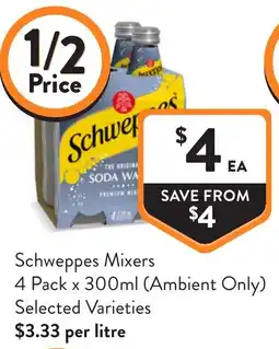 Foodworks Schweppes Mixers offer
