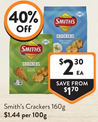 Foodworks Smith's Crackers offer