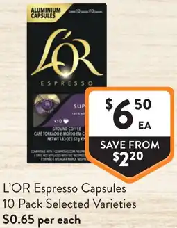 Foodworks L'OR Espresso Capsules offer
