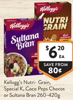 Foodworks Kellogg's Nutri- Grain, Special K, Coco Pops Chocos or Sultana Bran offer