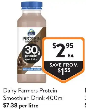 Foodworks Dairy Farmers Protein Smoothie+ Drink offer