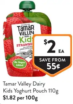 Foodworks Tamar Valley Dairy Kids Yoghurt Pouch offer