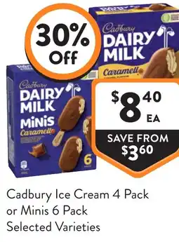 Foodworks Cadbury Ice Cream or Minis offer