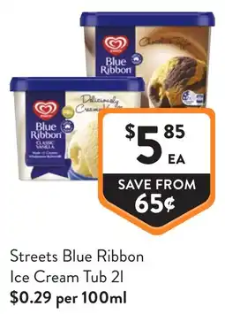 Foodworks Streets Blue Ribbon Ice Cream Tub offer
