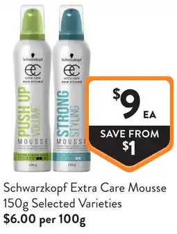 Foodworks Schwarzkopf Extra Care Mousse offer