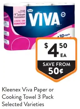 Foodworks Kleenex Viva Paper or Cooking Towel offer