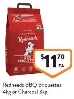 Foodworks Redheads BBQ Briquettes or Charcoal offer