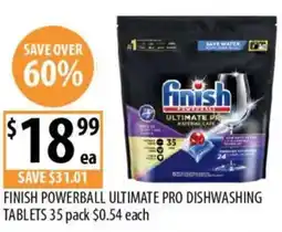Supabarn Finish powerball ultimate pro dishwashing tablets offer