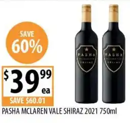 Supabarn PASHA MCLAREN VALE SHIRAZ 2021 offer