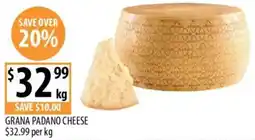 Supabarn Grana padano cheese offer