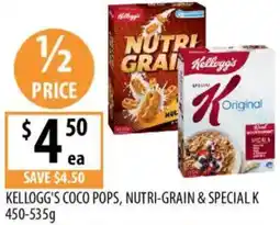 Supabarn Kellogg's coco pops, nutri-grain & special k offer